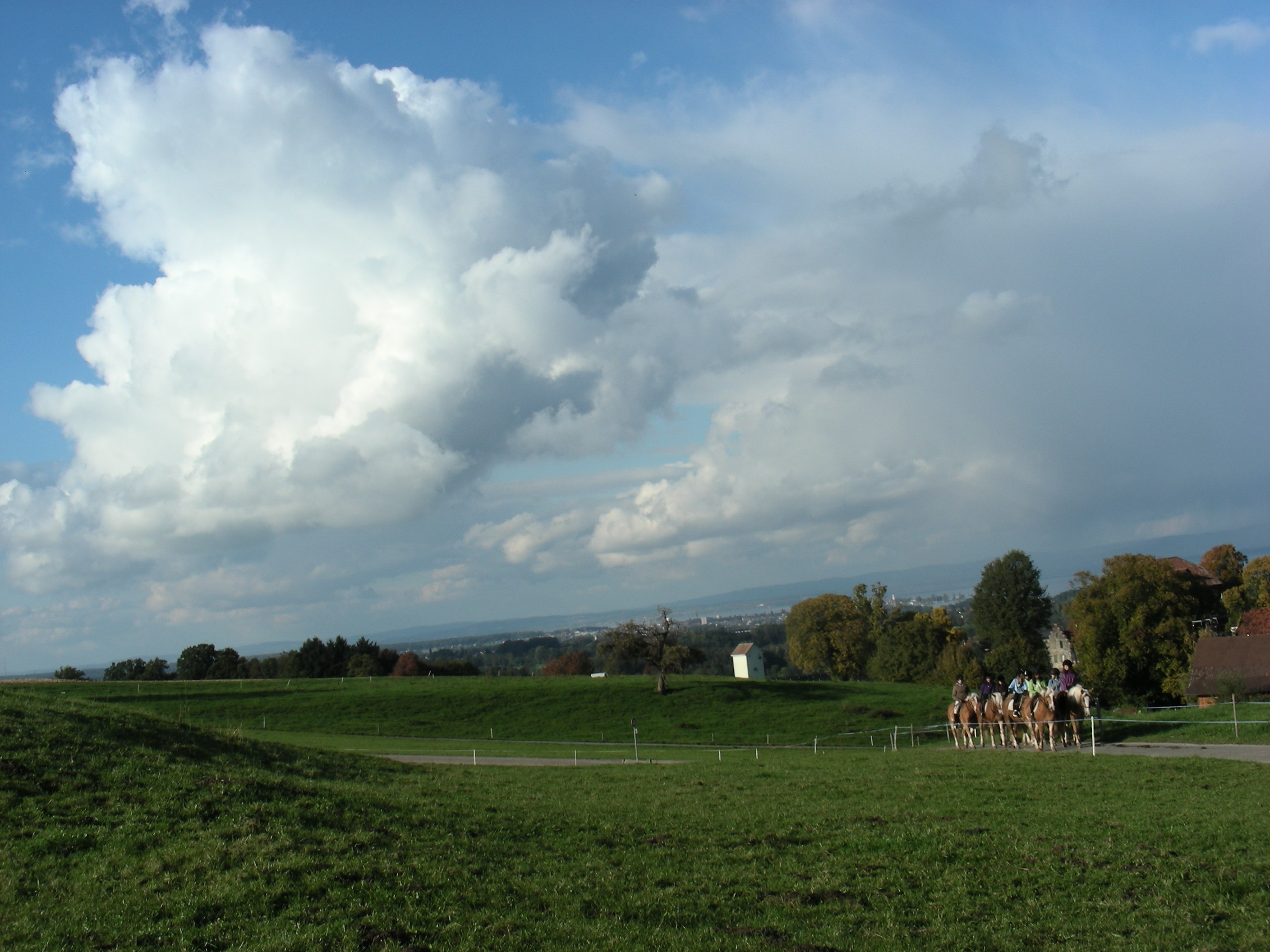 Ausreiten im Reitlager Tannnacker. Schlechtes Wetter existiert nicht. 